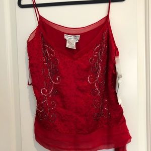 NWT Adreanna Papell Silk Beaded Top $70